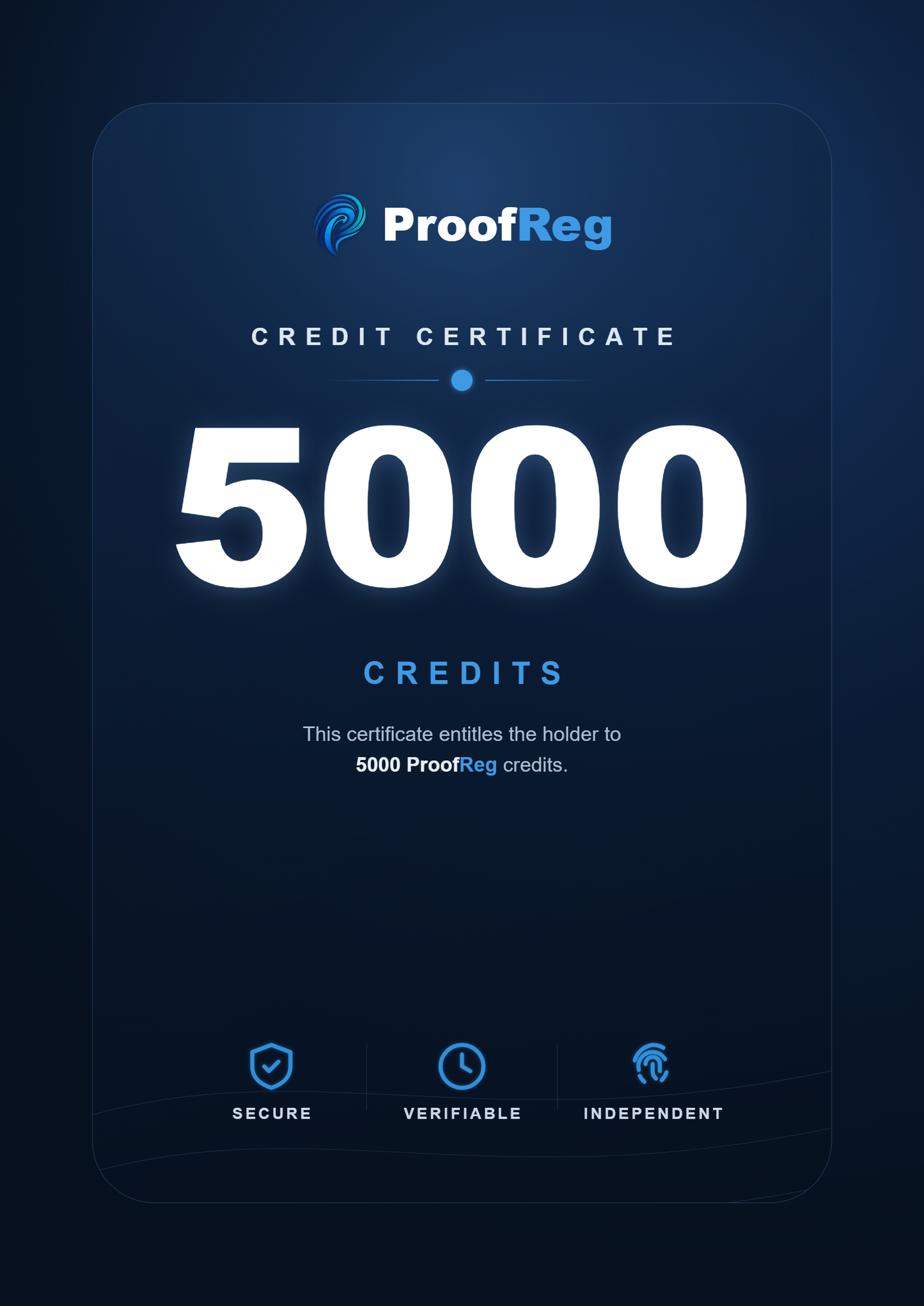 5000 ProofReg-Registrierungscredits