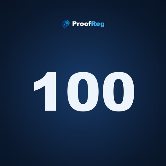 100 ProofReg Registrations